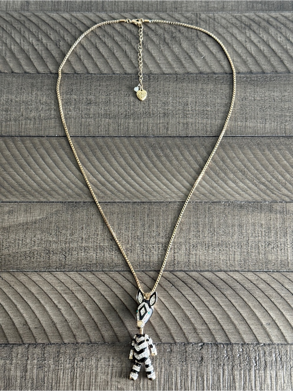 Betsey Johnson Black White Enamel Zebra Pendant Necklace - Women Jewelry
